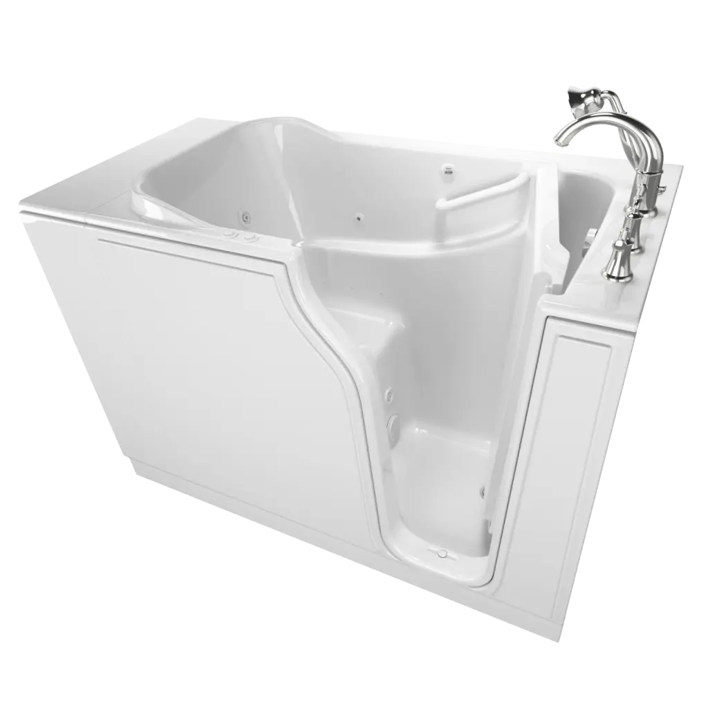 Gelcoat Value Series 30 x 52-Inch Walk-in Tub With Combination Air Spa and Whirlpool Systems - Right-Hand Drain With Faucet